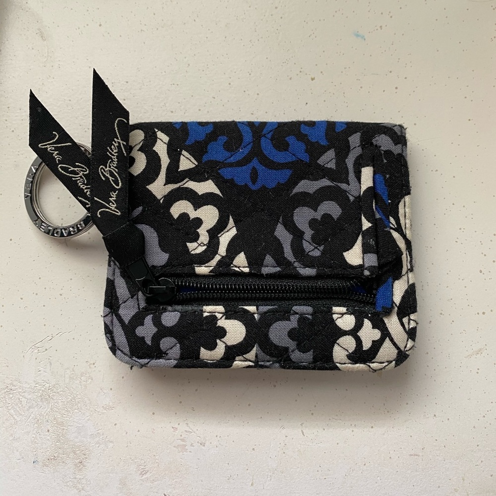 Vera Bradley tiny ID/card holder blue and black